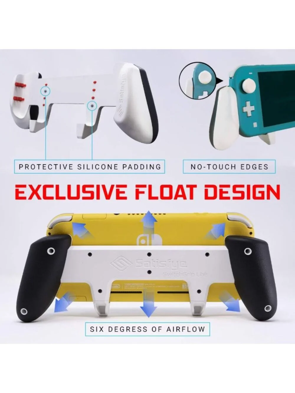 Slim Grip Bundle for Nintendo Switch Lite - Includes Case & 2 Thumbsticks